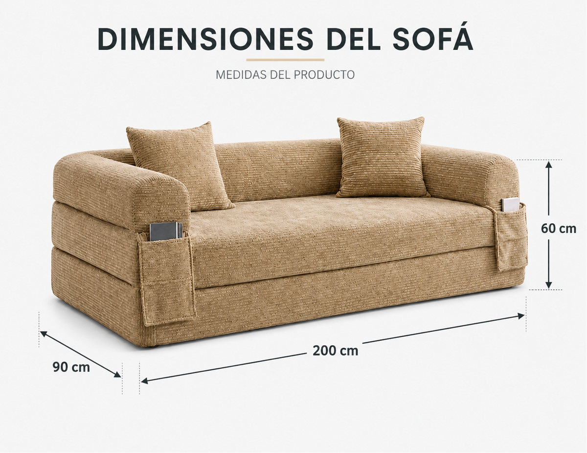 SOFÁ CAMA "OMEGA" - CAPUCCINO