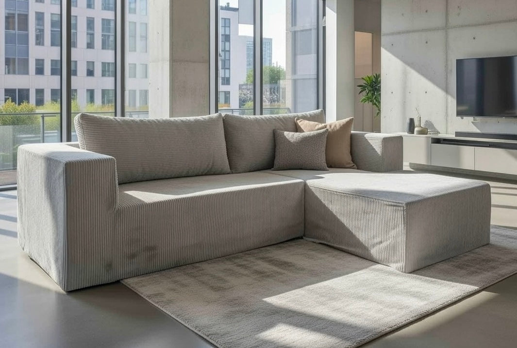 SOFA L "ROMA" - GRIS CLARO
