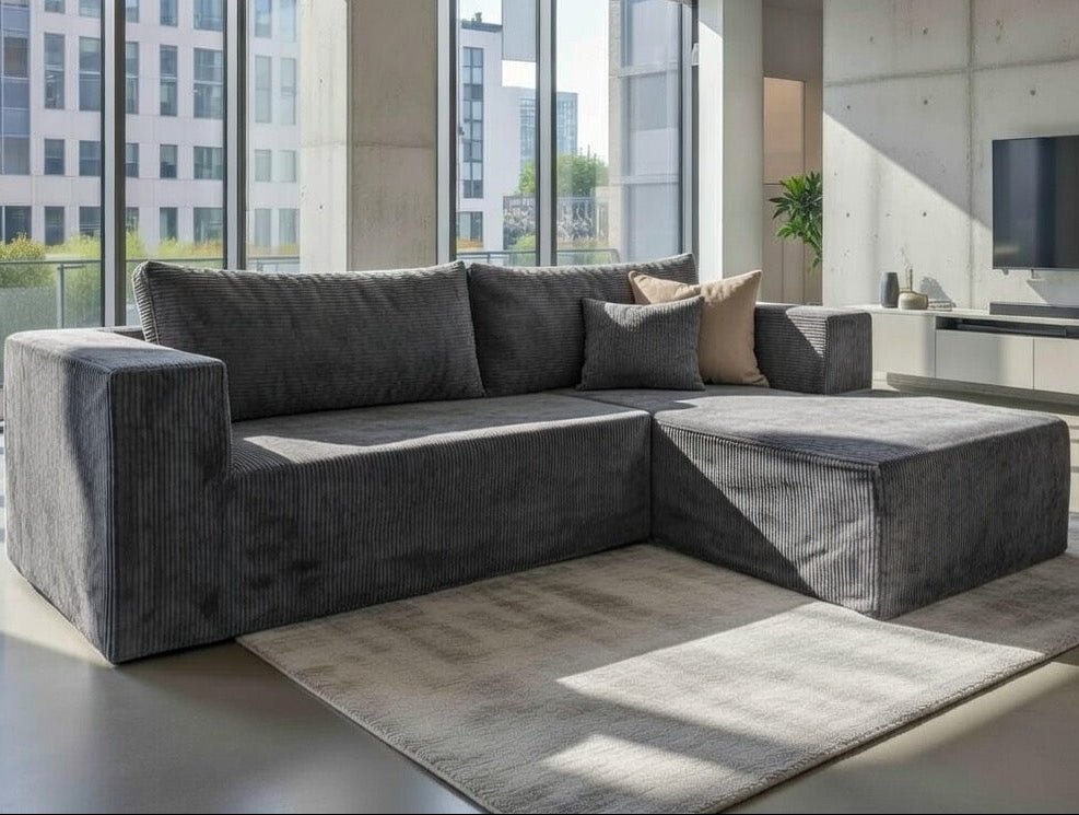 SOFA L "ROMA" - GRIS OSCURO