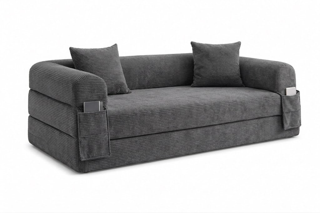 SOFÁ CAMA "OMEGA" - GRIS OSCURO